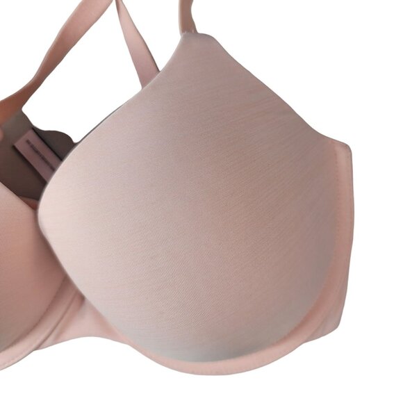 Victoria's Secret Uplift Semi Demi Bra Pink Peach 32DD Underwire Adj Seamless - Picture 3 of 11